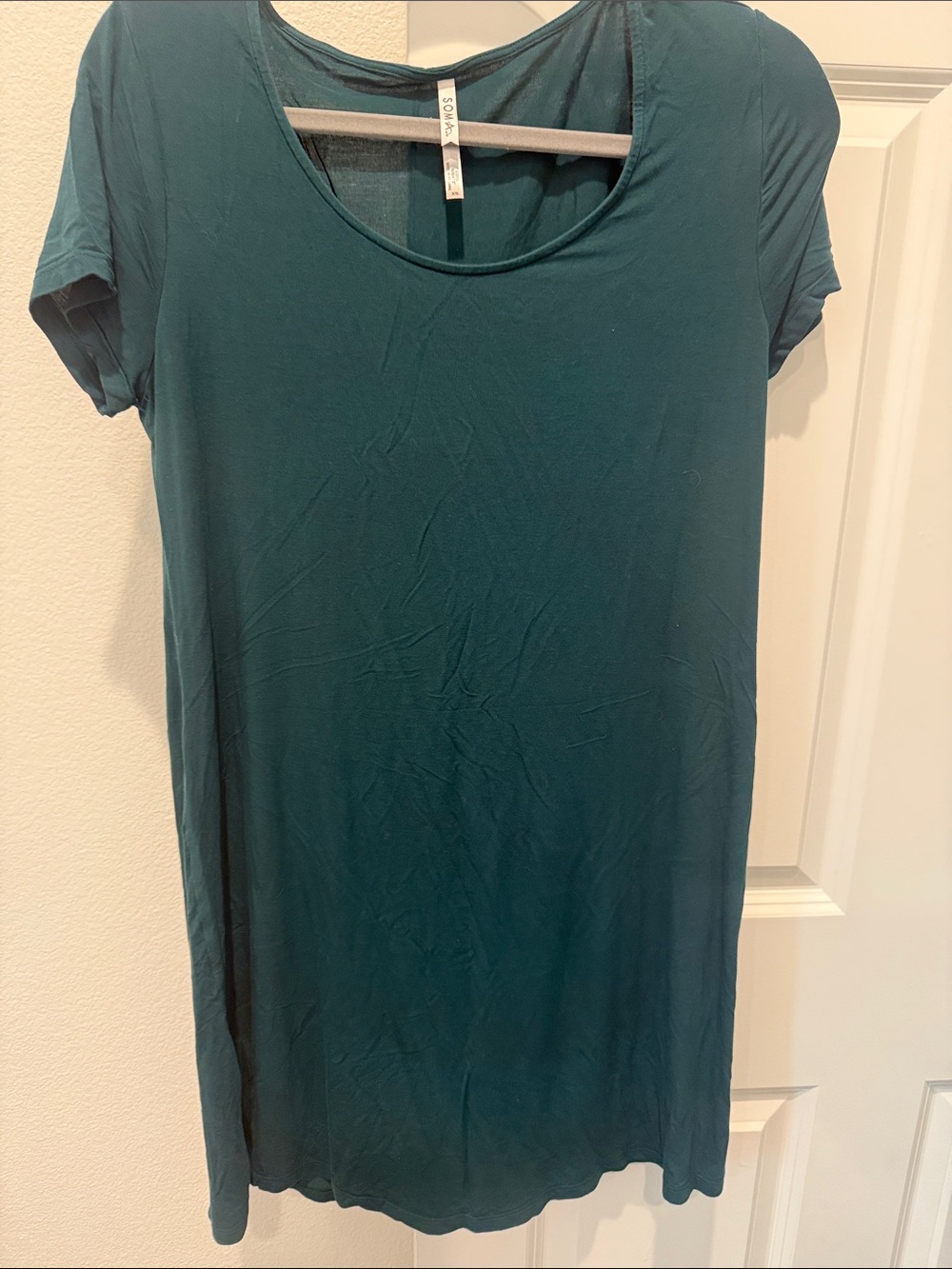 Soma green Scoop Neck Short Sleeve Women's sleep dress